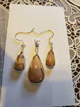 Load image into Gallery viewer, Custom Wire Wrapped Pink Hokie Stone from Virginia Tech Quarries set Earrings, Necklace/Pendant Sterling Silver