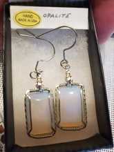 Load image into Gallery viewer, Custom Wire Wrapped Opalite Earrings Sterling Silver