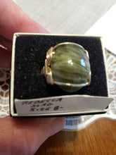 Load image into Gallery viewer, Custom wire wrapped Rebecca Iron Ore Slag Sterling Silver Ring 8 1/2