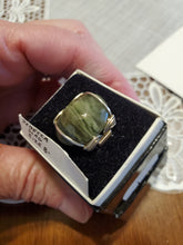 Load image into Gallery viewer, Custom wire wrapped Rebecca Iron Ore Slag Sterling Silver Ring 8 1/2
