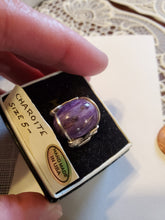 Load image into Gallery viewer, Custom Wire Wrapped Charoite Size 5 1/2 Sterling Silver Ring