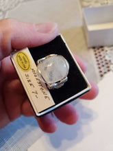 Load image into Gallery viewer, Custom Wire Wrapped Moonstone Ring Size 7 1/2 Sterling Silver