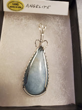 Load image into Gallery viewer, Custom Wire Wrapped Double Sided Angelite Necklace/Pendant Sterling Silver