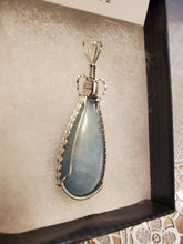 Load image into Gallery viewer, Custom Wire Wrapped Double Sided Angelite Necklace/Pendant Sterling Silver
