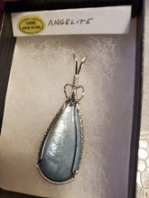 Load image into Gallery viewer, Custom Wire Wrapped Double Sided Angelite Necklace/Pendant Sterling Silver