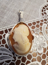 Load image into Gallery viewer, Custom Wire Wrapped Vintage Cameo Necklace/Pendant Sterling Silver