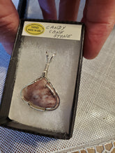 Load image into Gallery viewer, Custom Wire Wrapped Candy Cane Stone Necklace/Pendant Sterling Silver