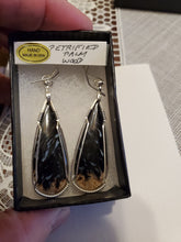 Load image into Gallery viewer, Custom Wire Wrapped Petrified Palm Wood Earrings Sterling Silver