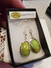 Load image into Gallery viewer, Custom Wire Wrapped Gaspeite Earrings Sterling Silver