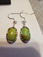 Load image into Gallery viewer, Custom Wire Wrapped Gaspeite Earrings Sterling Silver