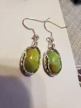 Load image into Gallery viewer, Custom Wire Wrapped Gaspeite Earrings Sterling Silver