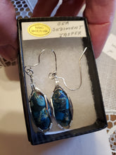 Load image into Gallery viewer, Custom Wire Wrapped Sea Sediment Earrings Sterling Silver