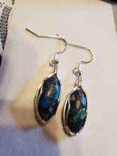 Load image into Gallery viewer, Custom Wire Wrapped Sea Sediment Earrings Sterling Silver