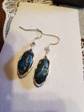 Load image into Gallery viewer, Custom Wire Wrapped Sea Sediment Earrings Sterling Silver