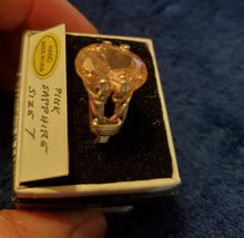 Load image into Gallery viewer, Custom Wire Wrapped Pink Sapphire Ring Size 7 Sterling Silver