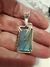Load image into Gallery viewer, Custom Wire Wrapped Labradorite Necklace/Pendant in Sterling Silver