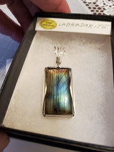 Load image into Gallery viewer, Custom Wire Wrapped Labradorite Necklace/Pendant in Sterling Silver