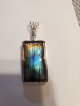 Load image into Gallery viewer, Custom Wire Wrapped Labradorite Necklace/Pendant in Sterling Silver