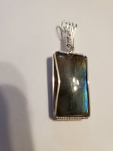 Load image into Gallery viewer, Custom Wire Wrapped Labradorite Necklace/Pendant in Sterling Silver