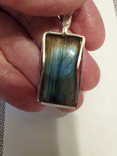 Load image into Gallery viewer, Custom Wire Wrapped Labradorite Necklace/Pendant in Sterling Silver