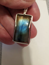 Load image into Gallery viewer, Custom Wire Wrapped Labradorite Necklace/Pendant in Sterling Silver