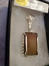 Load image into Gallery viewer, Custom Wire Wrapped Hokie Stone from Virginia Tech Quarries Necklace/Pendant Sterling Silver