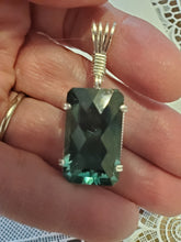 Load image into Gallery viewer, Custom Wire Wrapped Faceted Aquamarine Necklace/Pendant Sterling Silver