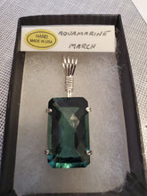 Load image into Gallery viewer, Custom Wire Wrapped Faceted Aquamarine Necklace/Pendant Sterling Silver