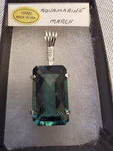 Load image into Gallery viewer, Custom Wire Wrapped Faceted Aquamarine Necklace/Pendant Sterling Silver