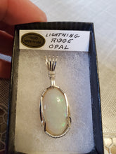 Load image into Gallery viewer, Custom Wire Wrapped Lightning Ridge Opal Necklace/Pendant Sterling Silver