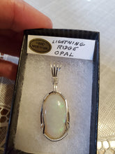 Load image into Gallery viewer, Custom Wire Wrapped Lightning Ridge Opal Necklace/Pendant Sterling Silver