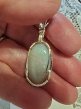 Load image into Gallery viewer, Custom Wire Wrapped Lightning Ridge Opal Necklace/Pendant Sterling Silver