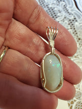 Load image into Gallery viewer, Custom Wire Wrapped Lightning Ridge Opal Necklace/Pendant Sterling Silver