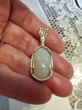 Load image into Gallery viewer, Custom Wire Wrapped Lightning Ridge Opal Necklace/Pendant Sterling Silver
