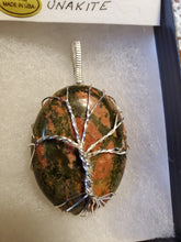 Load image into Gallery viewer, Custom Wire Wrapped Unakite Tree Of Life Necklace/Pendant Sterling Silver