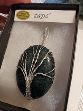 Load image into Gallery viewer, Custom Wire Wrapped Jade Tree Of Life Necklace/Pendant Sterling Silver