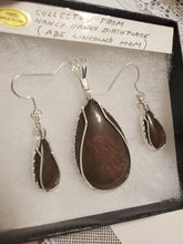 Load image into Gallery viewer, Custom Wire Wrapped Rock Collected From Nancy Hanks Birthplace Set Earrings, Necklace/Pendant Sterling Silver
