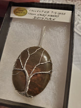 Load image into Gallery viewer, Custom Wire Wrapped Rock Collected From Nancy Hanks Birthplace Tree of Life Necklace/Pendant Sterling Silver