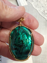 Load image into Gallery viewer, Custom Wire Wrapped Green Paua Shell Necklace/Pendant 14kgf