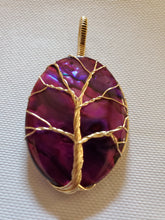 Load image into Gallery viewer, Custom Wire Wrapped Purple Paua Shell Necklace/Pendant 14Kgf