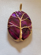 Load image into Gallery viewer, Custom Wire Wrapped Purple Paua Shell Necklace/Pendant 14Kgf