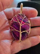 Load image into Gallery viewer, Custom Wire Wrapped Purple Paua Shell Necklace/Pendant 14Kgf