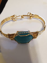 Load image into Gallery viewer, Custom Wire Wrapped Amazonite AAA+ Quality Virginia Gemstone Bracelet 14Kgf Size 7