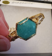 Load image into Gallery viewer, Custom Wire Wrapped Amazonite AAA+ Quality Virginia Gemstone Bracelet 14Kgf Size 7
