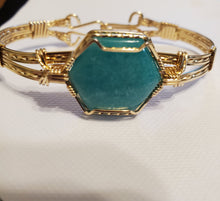 Load image into Gallery viewer, Custom Wire Wrapped Amazonite AAA+ Quality Virginia Gemstone Bracelet 14Kgf Size 7