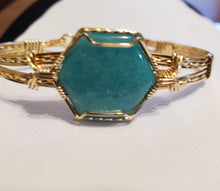 Load image into Gallery viewer, Custom Wire Wrapped Amazonite AAA+ Quality Virginia Gemstone Bracelet 14Kgf Size 7