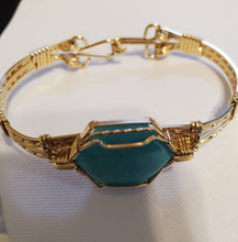 Load image into Gallery viewer, Custom Wire Wrapped Amazonite AAA+ Quality Virginia Gemstone Bracelet 14Kgf Size 7