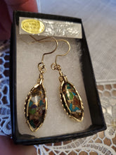 Load image into Gallery viewer, Custom Wire Wrapped Turquoise Oyster & Copper  Earrings 14Kgf