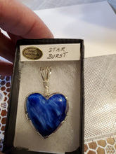 Load image into Gallery viewer, Custom Wire Wrapped Star Burst Heart Necklace/Pendant Sterling Silver