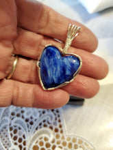 Load image into Gallery viewer, Custom Wire Wrapped Star Burst Heart Necklace/Pendant Sterling Silver